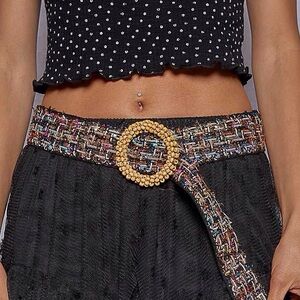 POL NWT BELT 169 Black Tweed Multi Color 40 inch length